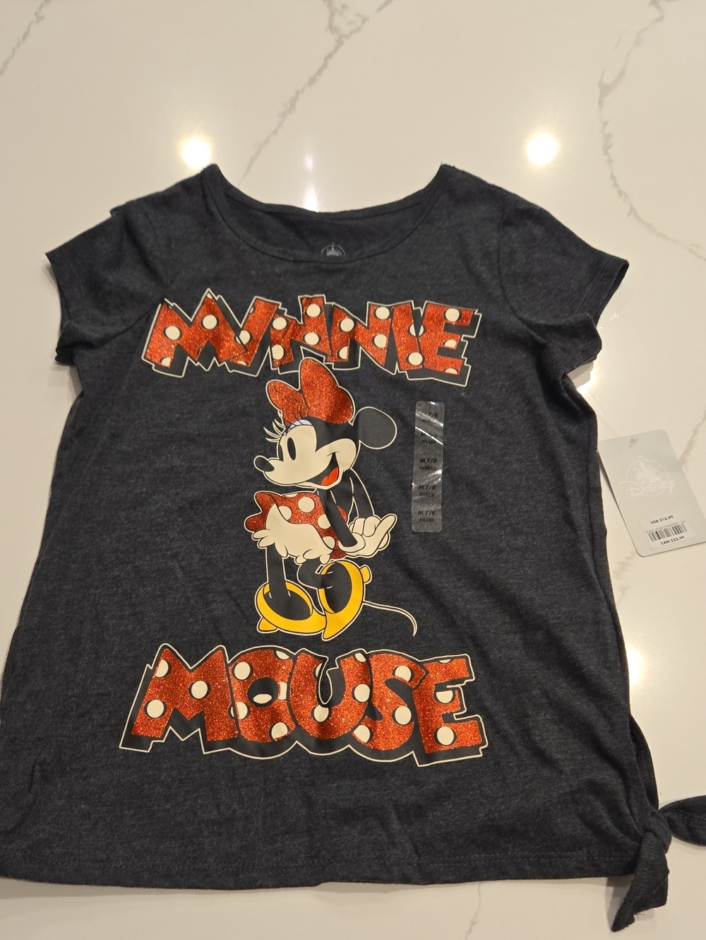 NWT - Minnie Mouse Girls' Graphic Tee - Charcoal